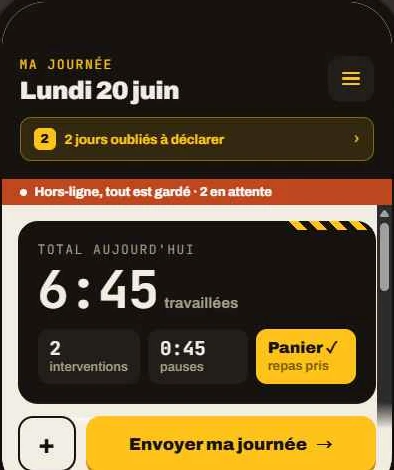 BEMEXO — appli ouvrier « Ma journée »