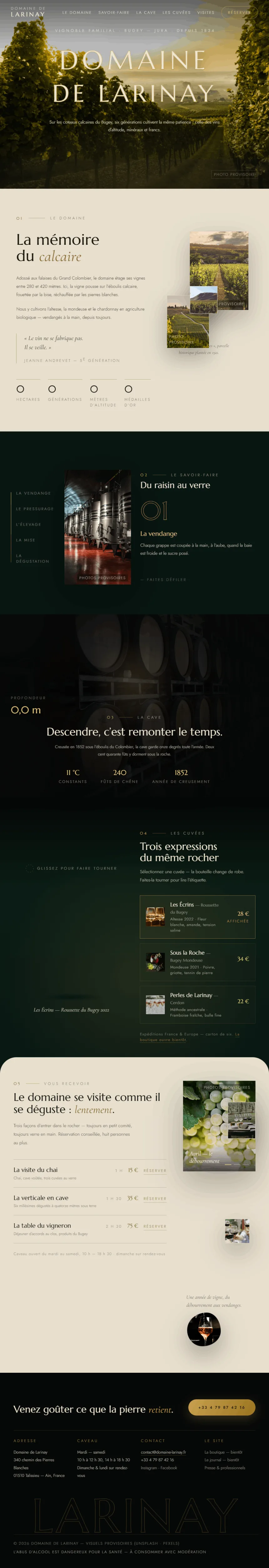 Domaine de Larinay — aperçu du site réel